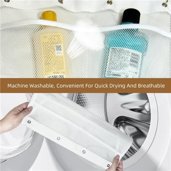 2 Pack Mesh Hanging Shower Caddy Organizer Quick Dry Pockets for Bathroom RV - Picture 6 of 7